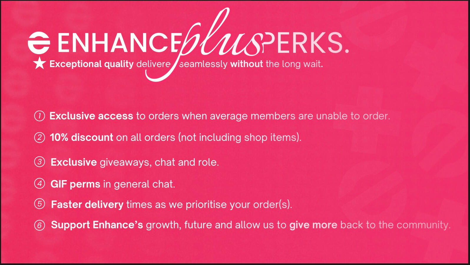 Enhance Plus Perks